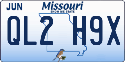 MO license plate QL2H9X