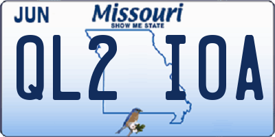 MO license plate QL2I0A