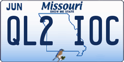 MO license plate QL2I0C