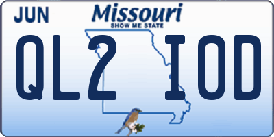 MO license plate QL2I0D