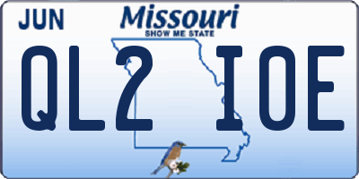 MO license plate QL2I0E