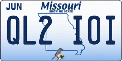 MO license plate QL2I0I