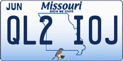 MO license plate QL2I0J