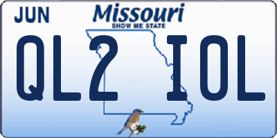 MO license plate QL2I0L