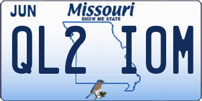 MO license plate QL2I0M