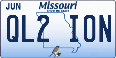 MO license plate QL2I0N