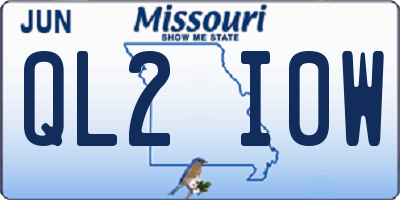 MO license plate QL2I0W