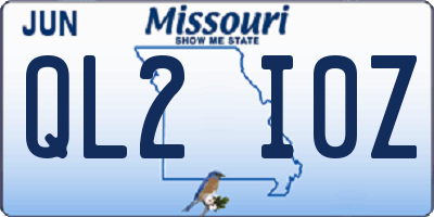 MO license plate QL2I0Z