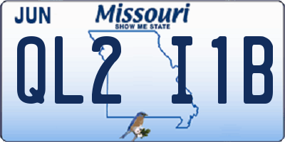 MO license plate QL2I1B