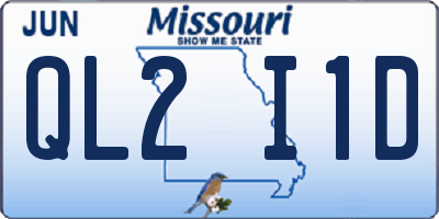 MO license plate QL2I1D