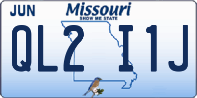 MO license plate QL2I1J