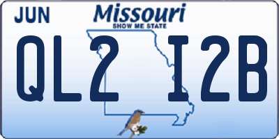 MO license plate QL2I2B
