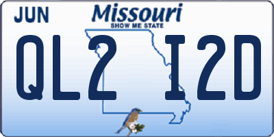 MO license plate QL2I2D