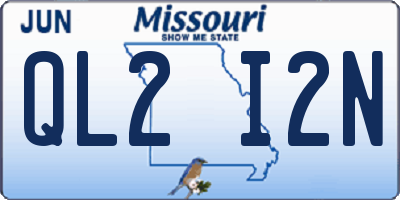 MO license plate QL2I2N