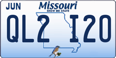 MO license plate QL2I2O