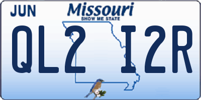 MO license plate QL2I2R
