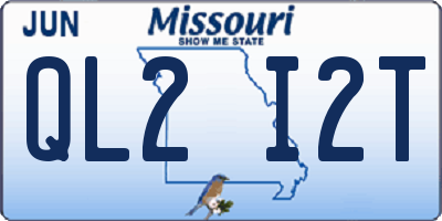 MO license plate QL2I2T