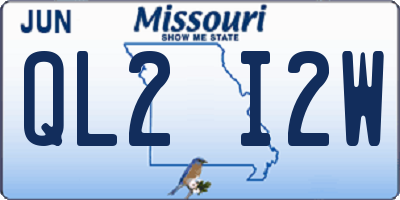 MO license plate QL2I2W