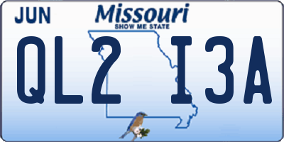 MO license plate QL2I3A