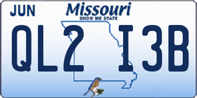MO license plate QL2I3B