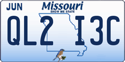 MO license plate QL2I3C