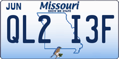 MO license plate QL2I3F