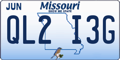 MO license plate QL2I3G