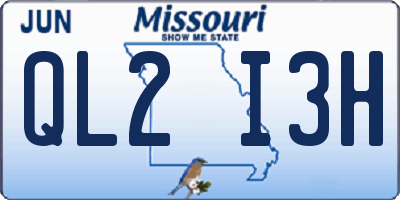MO license plate QL2I3H