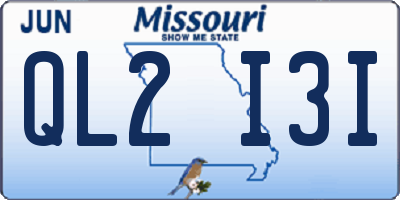 MO license plate QL2I3I