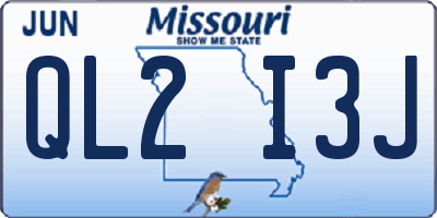 MO license plate QL2I3J