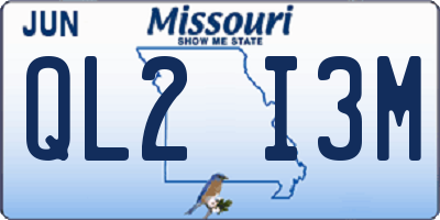 MO license plate QL2I3M