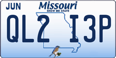 MO license plate QL2I3P