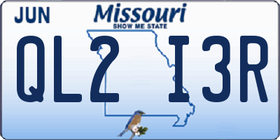 MO license plate QL2I3R