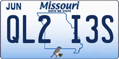 MO license plate QL2I3S