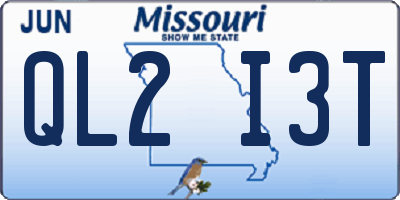 MO license plate QL2I3T