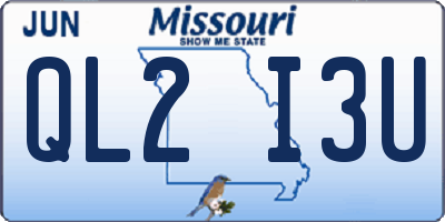MO license plate QL2I3U