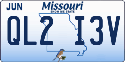 MO license plate QL2I3V