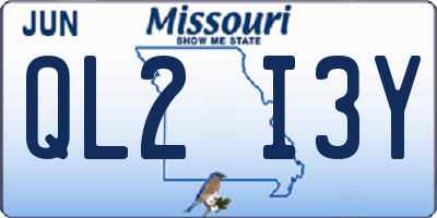 MO license plate QL2I3Y