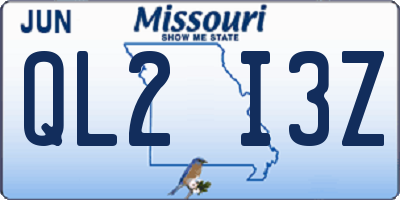 MO license plate QL2I3Z