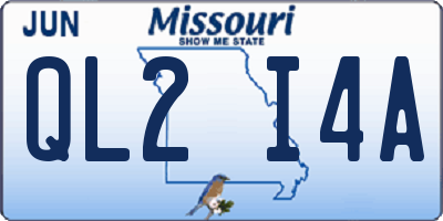 MO license plate QL2I4A