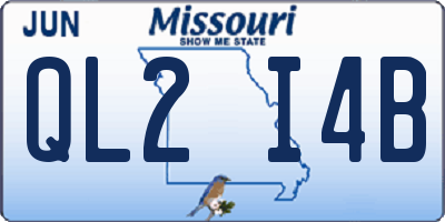 MO license plate QL2I4B