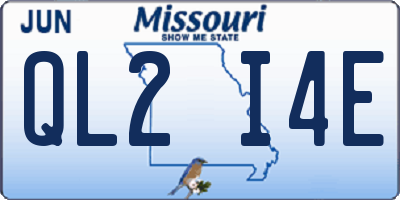 MO license plate QL2I4E