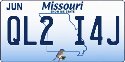 MO license plate QL2I4J