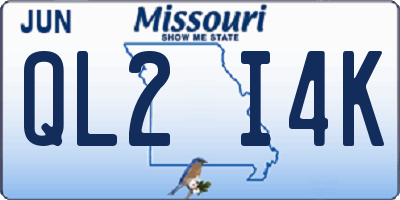 MO license plate QL2I4K
