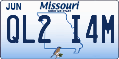 MO license plate QL2I4M