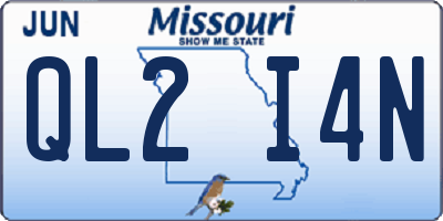MO license plate QL2I4N