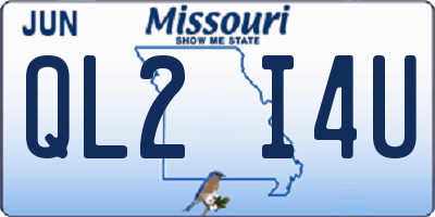 MO license plate QL2I4U