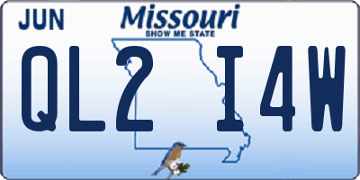 MO license plate QL2I4W