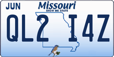 MO license plate QL2I4Z