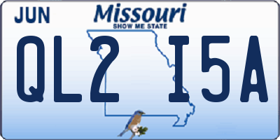 MO license plate QL2I5A